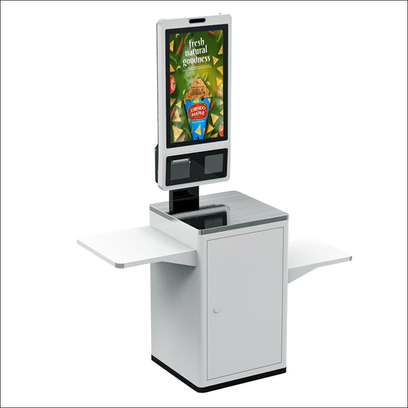 Here are key features and components of a self-service checkout kiosk